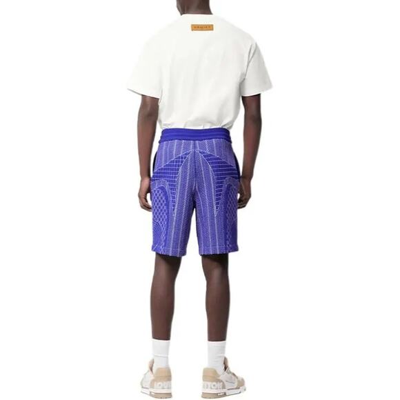 Louis Vuitton 2022 Blue Graphic Print Damier Jogger Short L Made in ITALY NEW - Picture 3 of 13